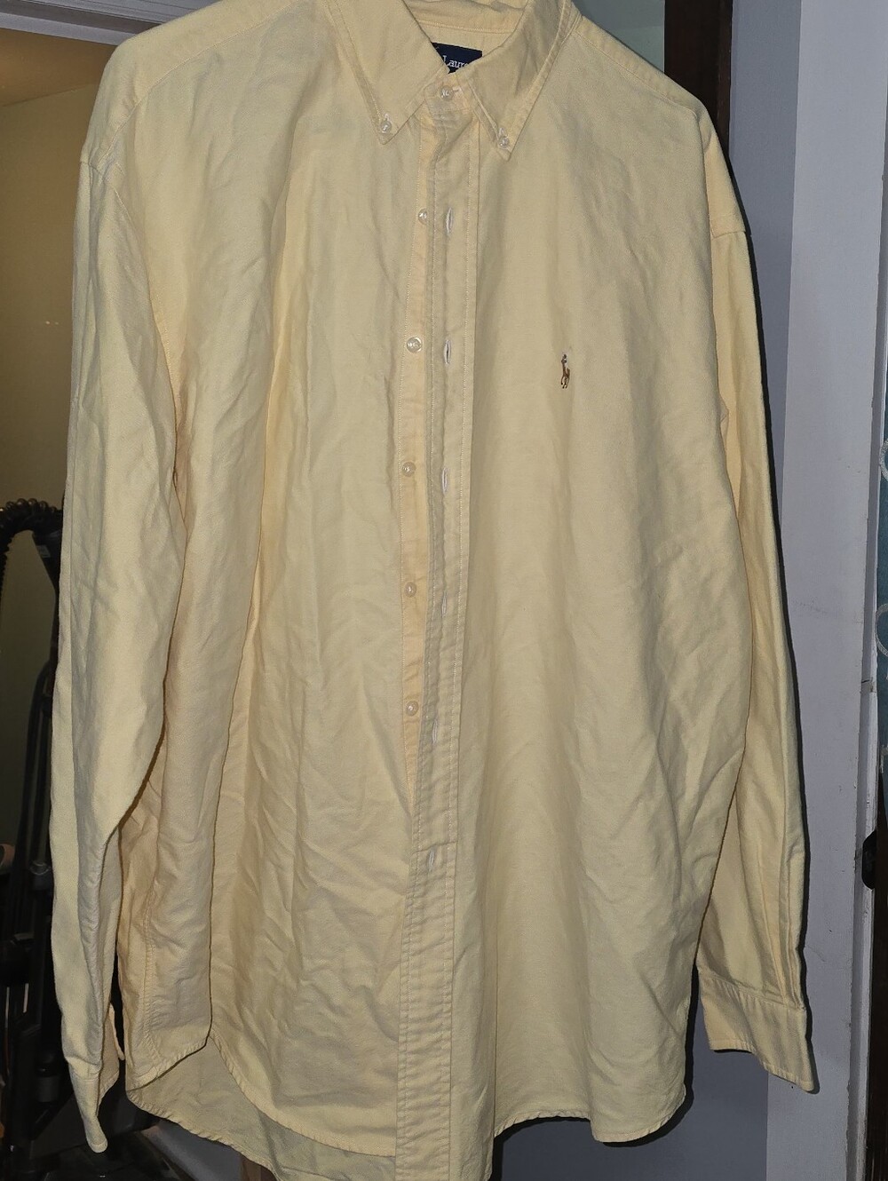 Mens Polo Ralph Lauren Yellow Button-Down Shirt